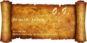 Oravik Irina névjegykártya